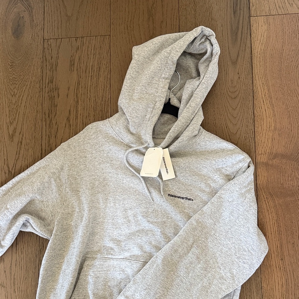 Thisisneverthat ®  Heather Gray Basic T-Logo Hoodie Women Small